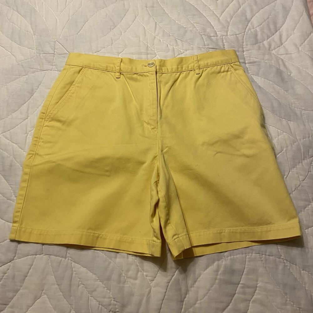 Lauren Ralph Lauren Chino Shorts Women’s Size 12 Yellow Denim 100% Cotton - Picture 7 of 16